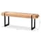Baxton Studio Henson Rustic and Industrial Natural Brown Finished Wood and Black Finished Metal Bench 179-11407-Zoro - alternate 8